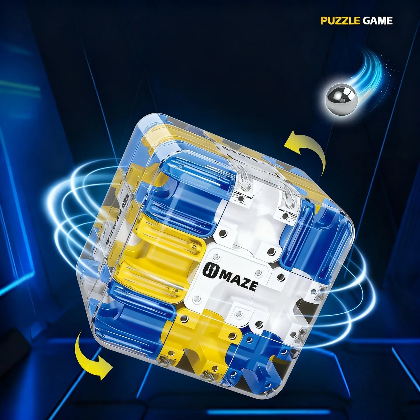 MindMaze 3D Ball-Rolling Puzzle Cube - Ultimate Brain Training Fidget Toy