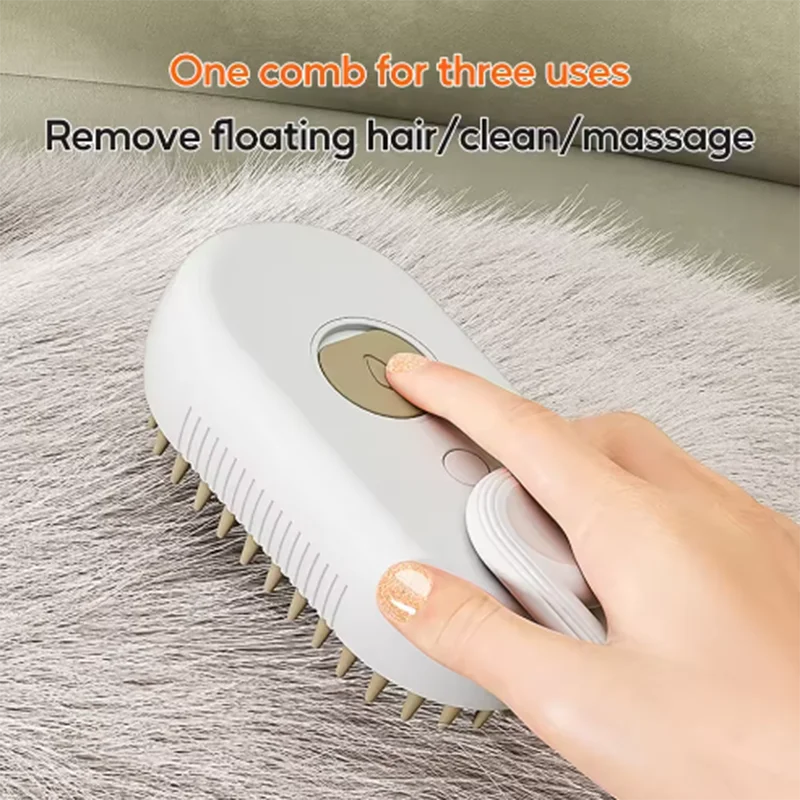 SteamPet Pro - 3-in-1 Cat Grooming Brush with Steam Spray & Massage