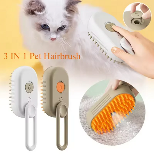 SteamPet Pro - 3-in-1 Cat Grooming Brush with Steam Spray & Massage
