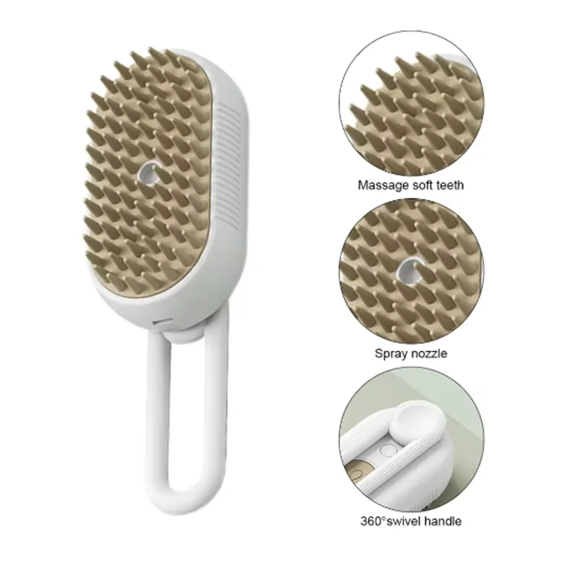 SteamPet Pro - 3-in-1 Cat Grooming Brush with Steam Spray & Massage