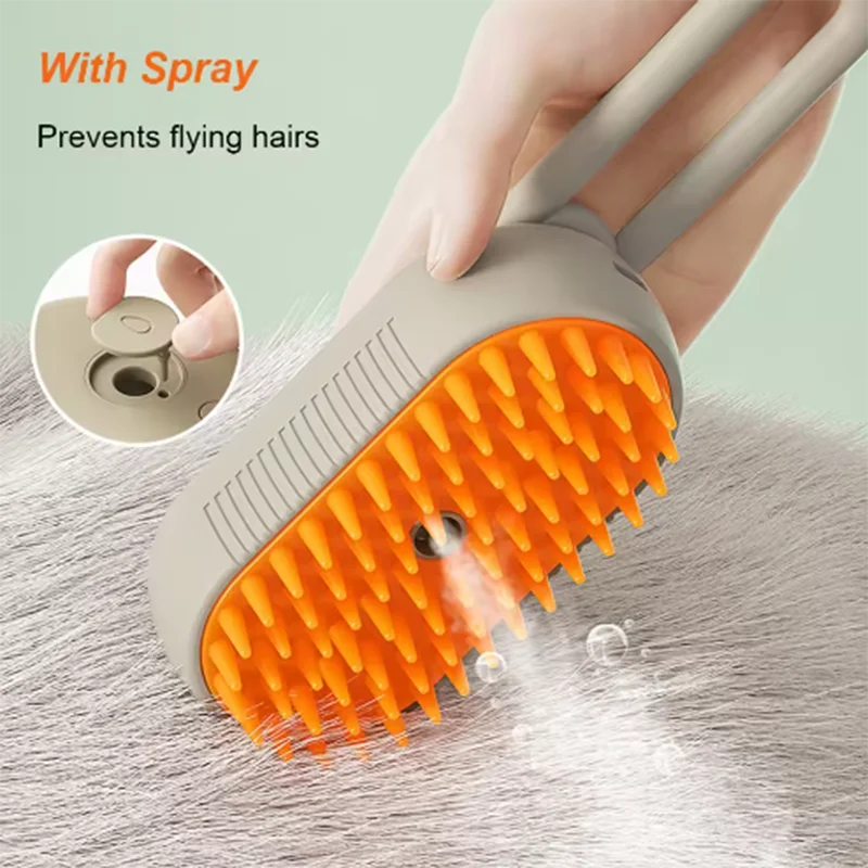 SteamPet Pro - 3-in-1 Cat Grooming Brush with Steam Spray & Massage