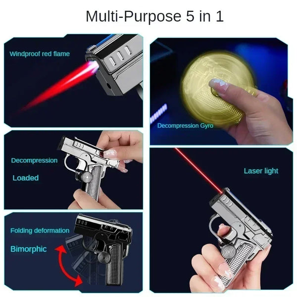Gyro Gun Folding Flame Lighter